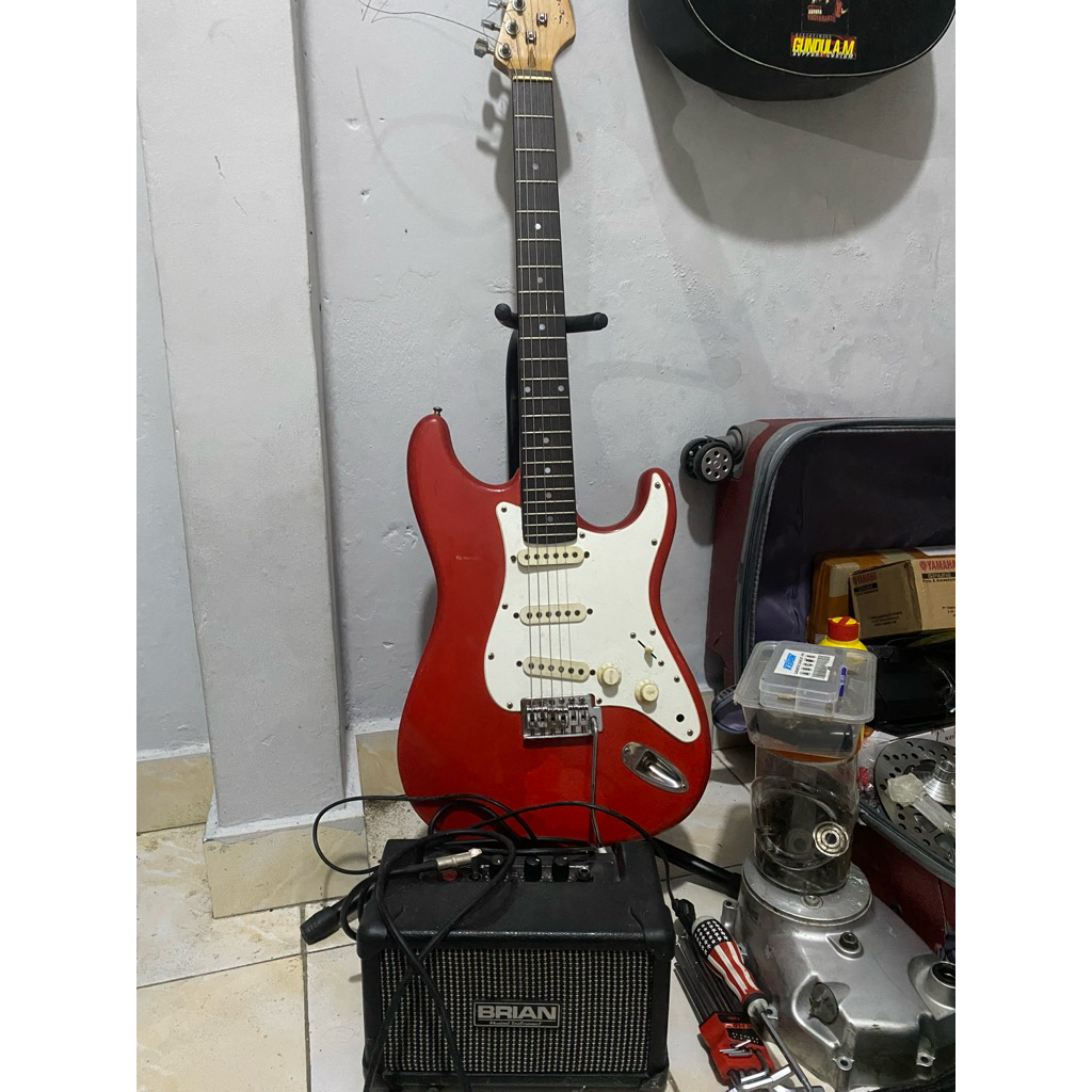 gitar listrik scorpion set ampli brian