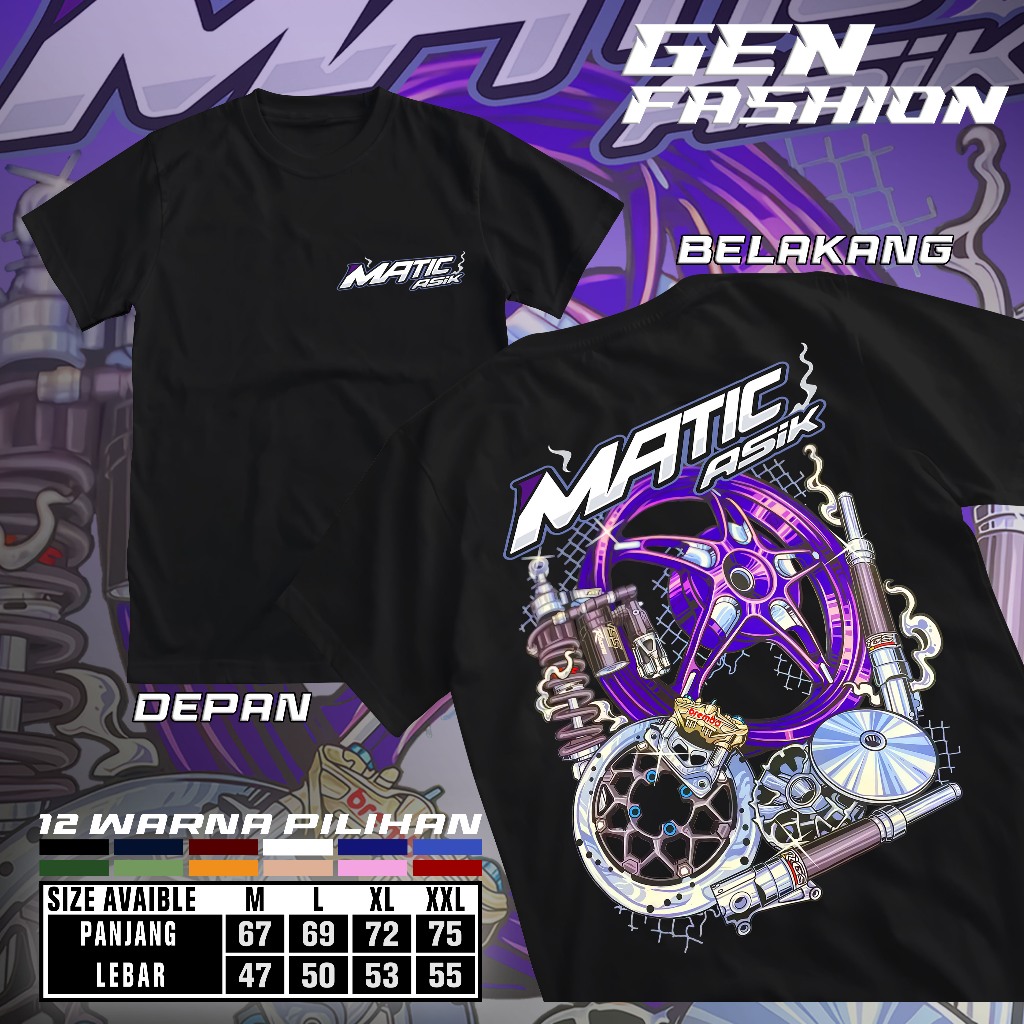 Kaos Distro Motif Matic Asik Matic Gank Kaos Unisex Kaos Matic Gank Atasan Pria Wanita