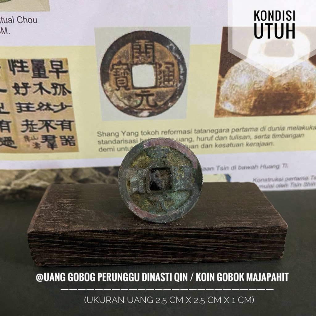 Uang Gobog Perunggu Dinasti Qin K8 atau Koin Gobok Era Majapahit atau Uang Kepeng Perunggu Temuan