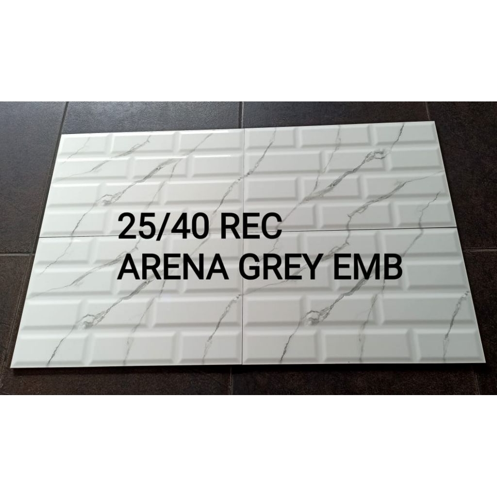 Platinum Keramik Dinding 25x40 Arena Grey Emboss - Keramik Dinding Murah Meriah KwA