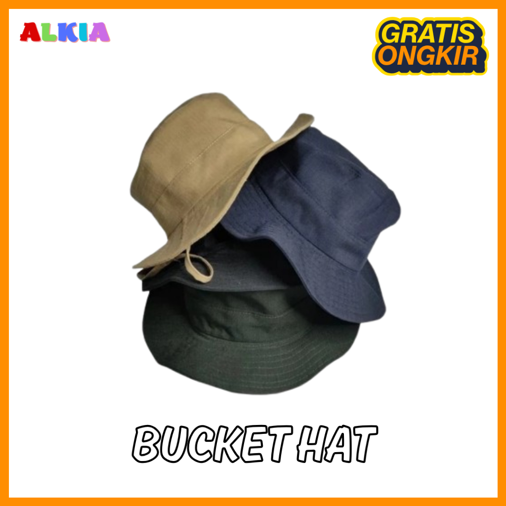 Topi Bucket Hat Gunung Pria Wanita Casual Dewasa Premium Outdoor Waterproof Local Jumbo Korea Lucu