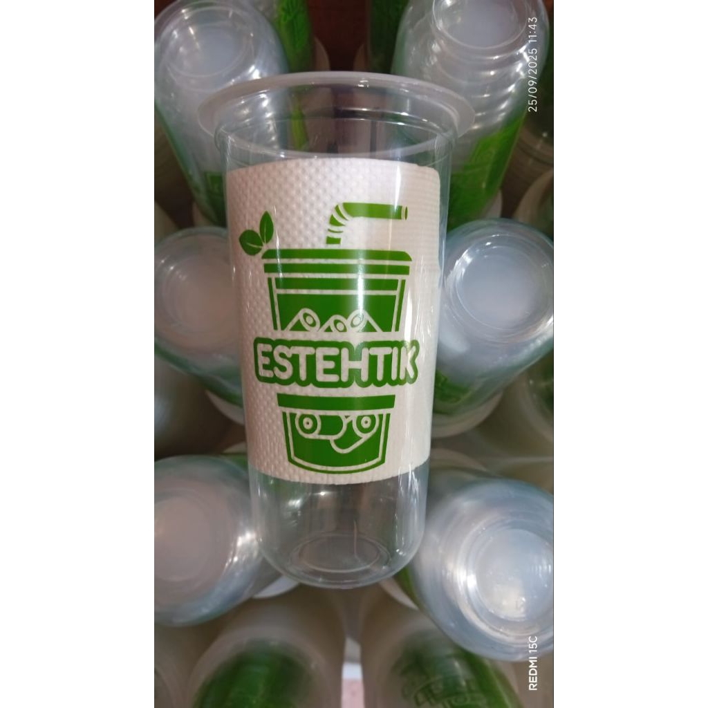 (500pcs)sablon  gelas cup plastik 22oz oval