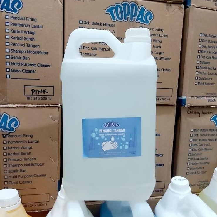 HANDSOAP SABUN CUCI TANGAN CAIR - NETRAL NON PARFUM 5 LITER BPOM - ORIGINAL TOPPAS