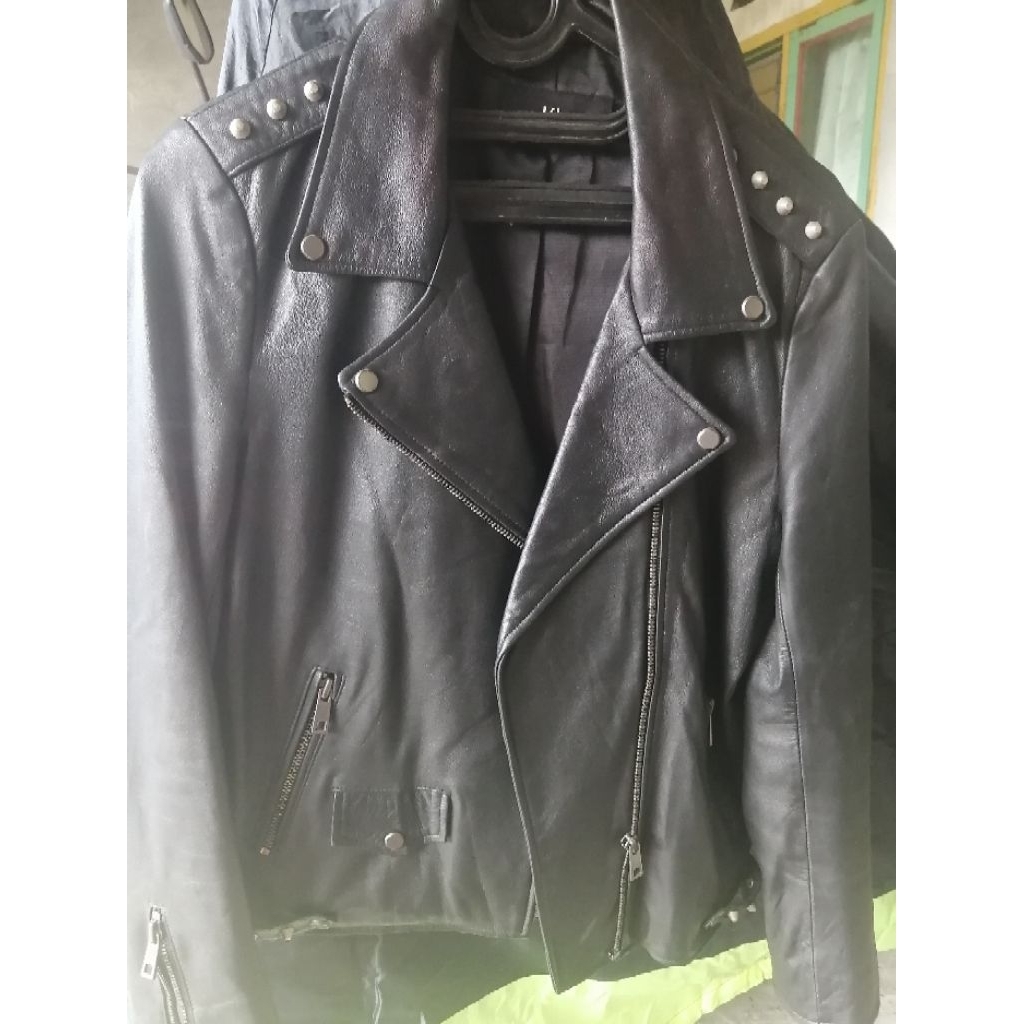 Ramones leather cow jaket