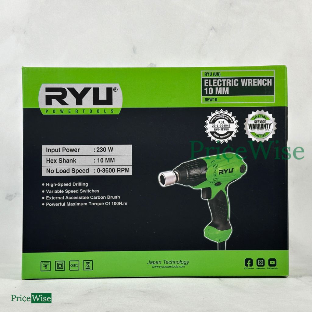RYU Mesin Pembuka Baut Listrik Impact/ Mesin Electric Wrench - REW10