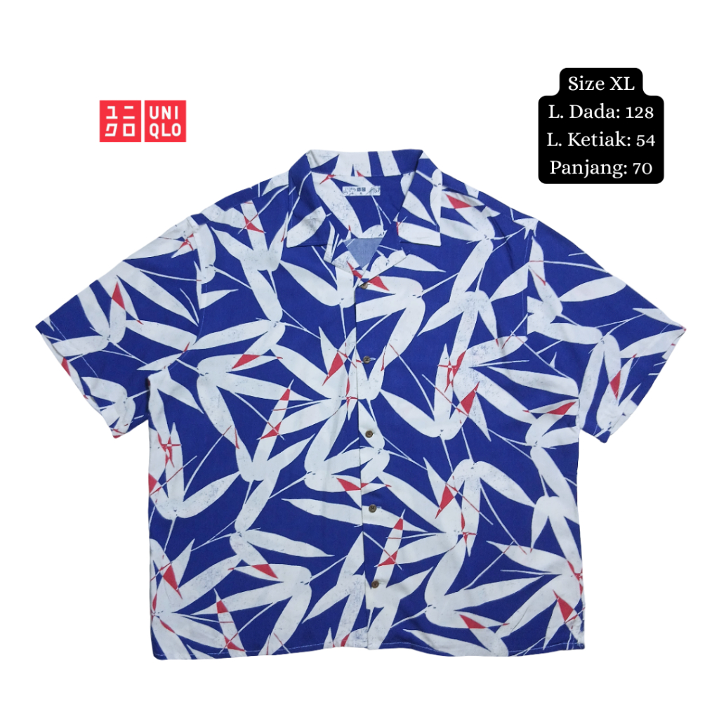 Uniqlo Rayon Hawaiian Open Collar Shirt