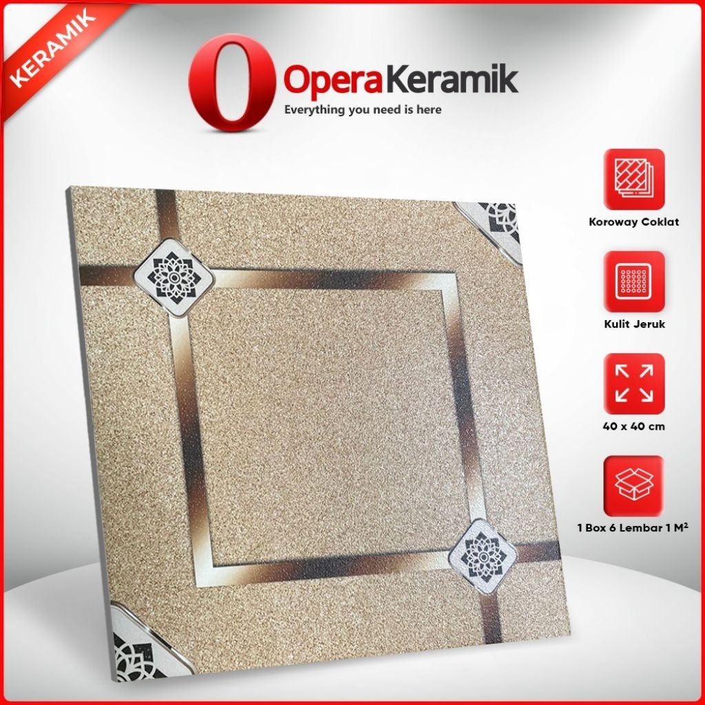 Keramik Lantai Garasi 40x40 Korowai Coklat