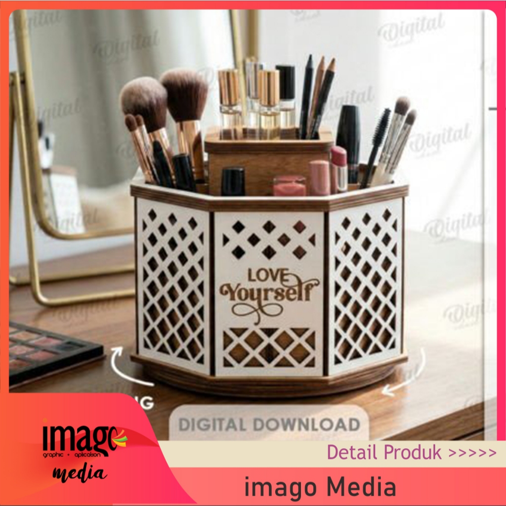 3D Rotating Organizer Laser Cut, CNC Router Plasma DXF Vector