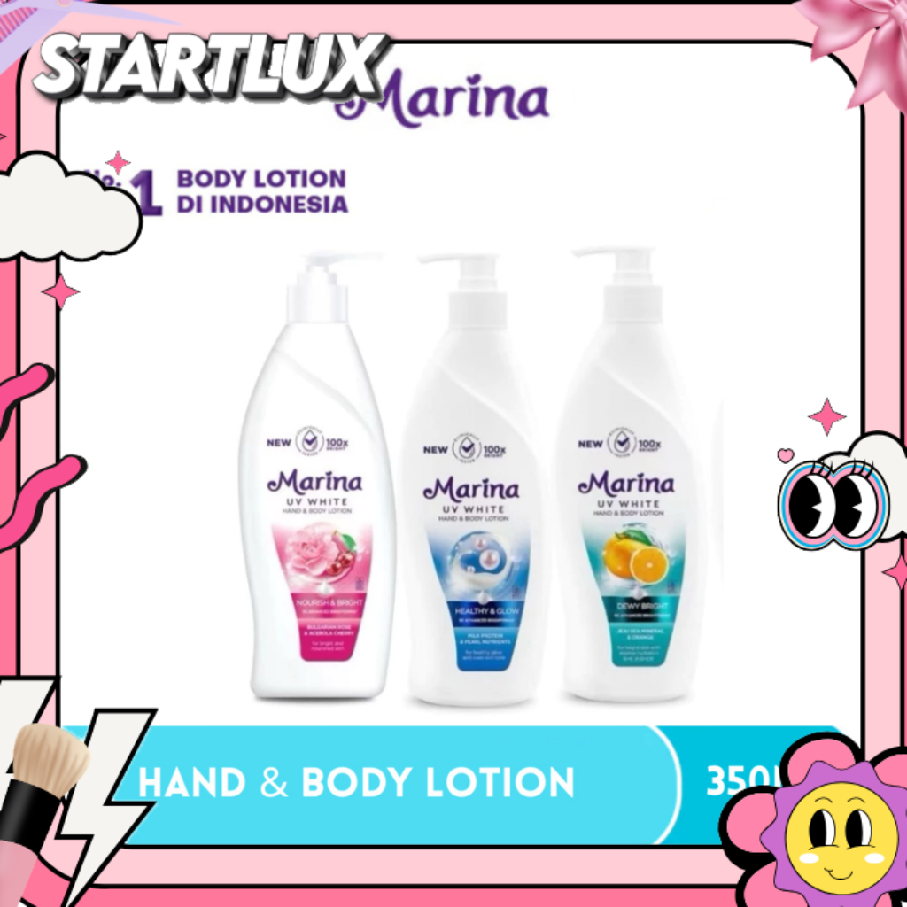 | STARTLUX | Marina Hand & Body Lotion With Pump 350 ML - Moisturizing | Body Serum Glow 24H