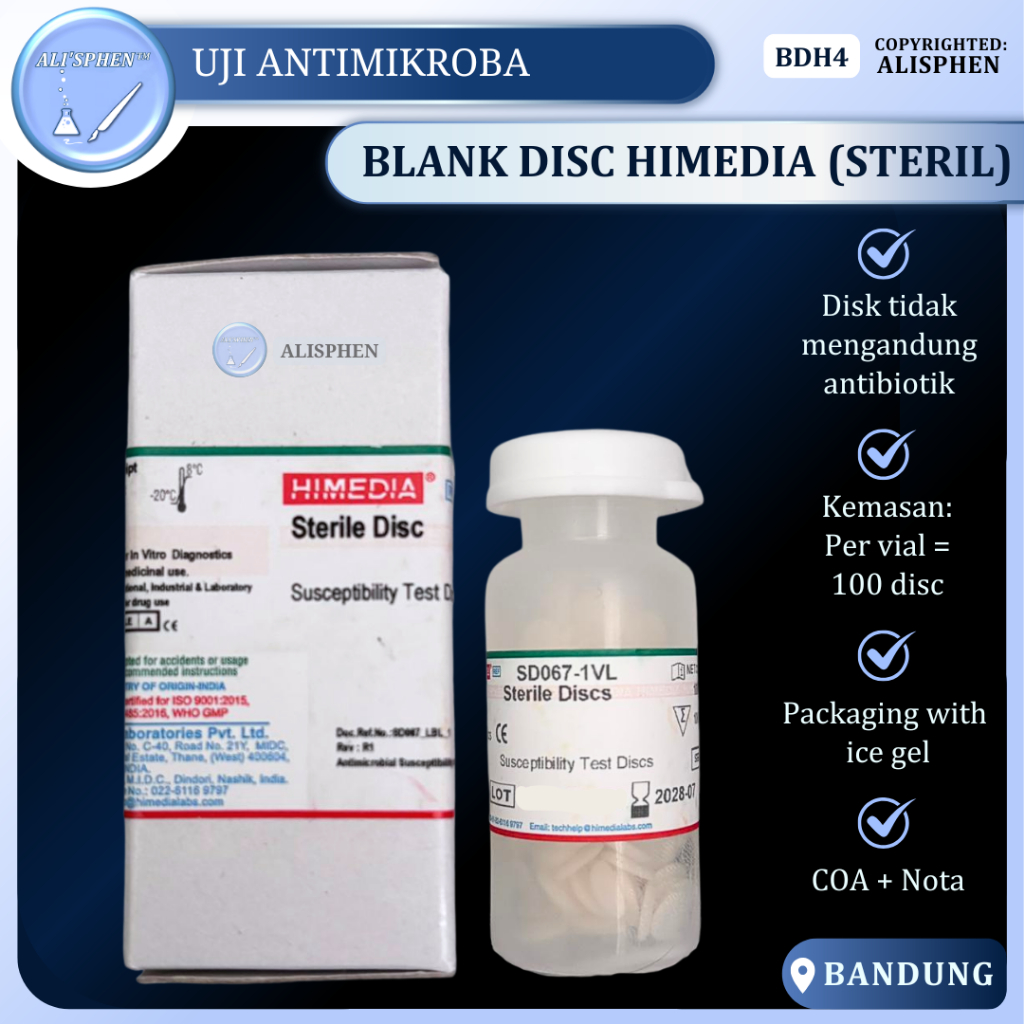 [BDH4] Blank Disc / Sterile Disc Antibiotik 1 VIAL isi 100 Disc | HIMEDIA | For Laboratory Use