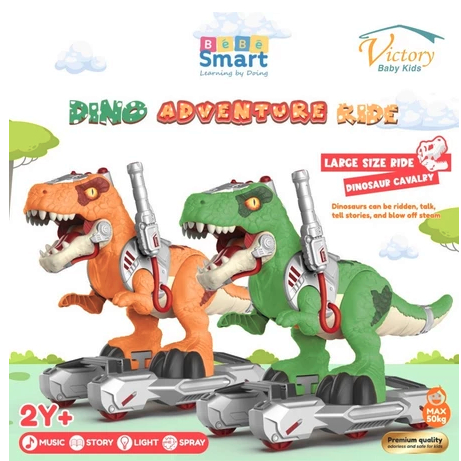 Bebe Smart Mainan Ride On Dinosaurus - Mainan Scooter Dino - Mainan Ride on T-Rex
