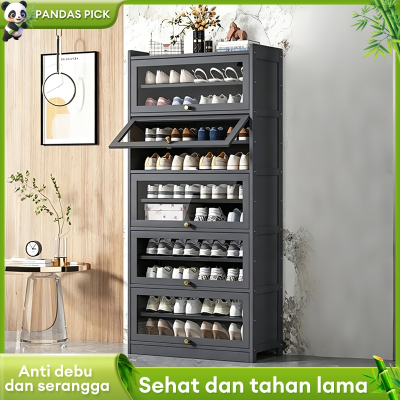 [COD] Lemari Sepatu Multifungsi Tertutup Beberapa Tingkat Lemari Sepatu Portable Anti Debu Kapasitas