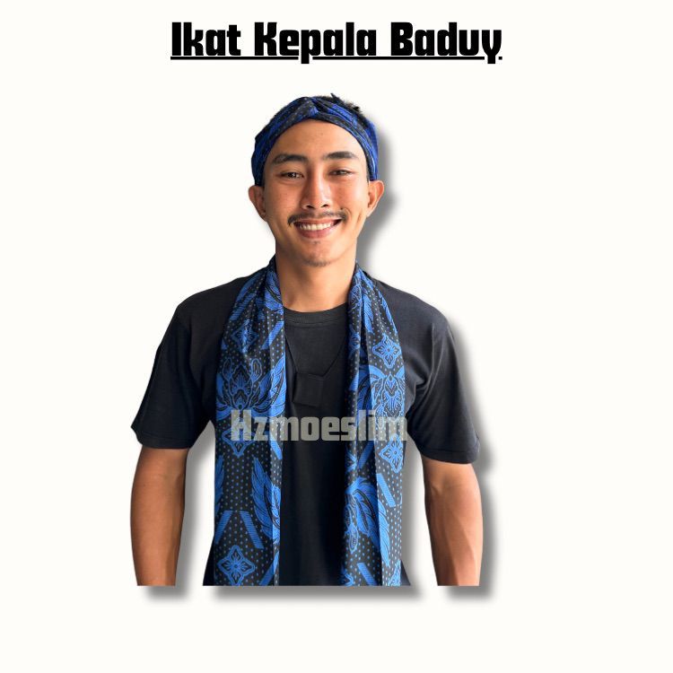 Iket Etnik Baduy Ikat Kepala Baduy Syal Biru Bandana Ikat Slayer Ikat Segitiga Kepala Sunda