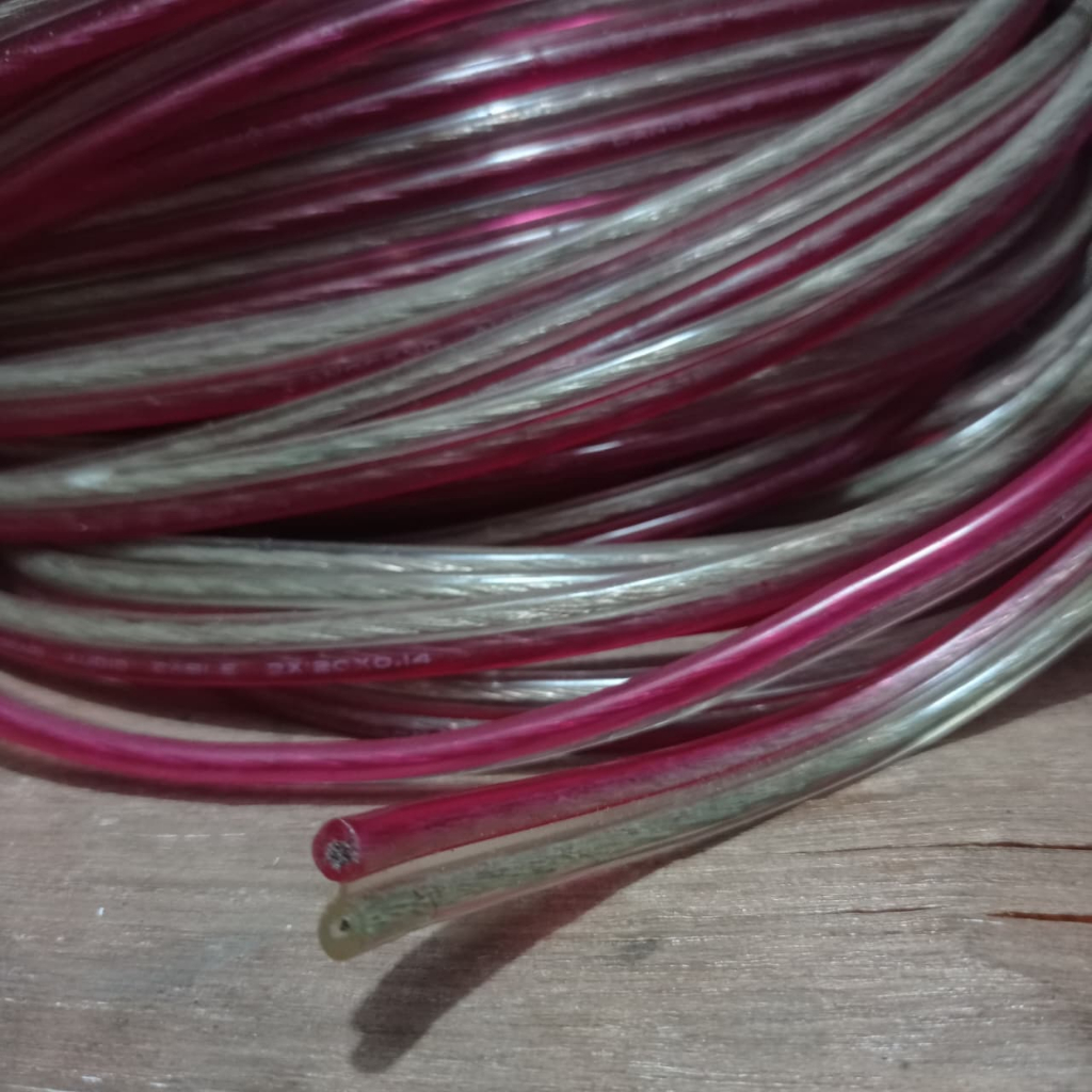 Kabel serabut transparant meteran Kabel audio transparan permeter