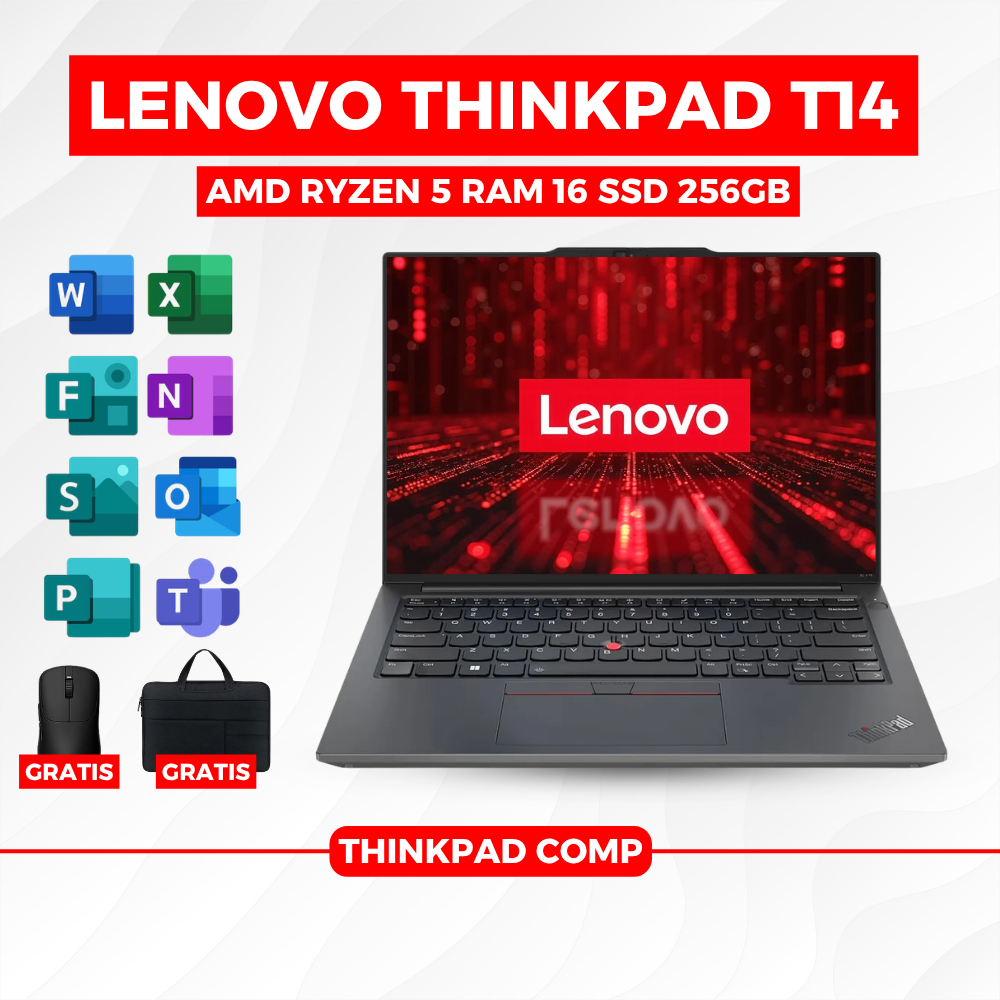 Laptop Lenovo Thinkpad T14 Thinkpad T14s AMD Ryzen 7 Ram 16/256GB - Laptop Thinkpad Second Murah
