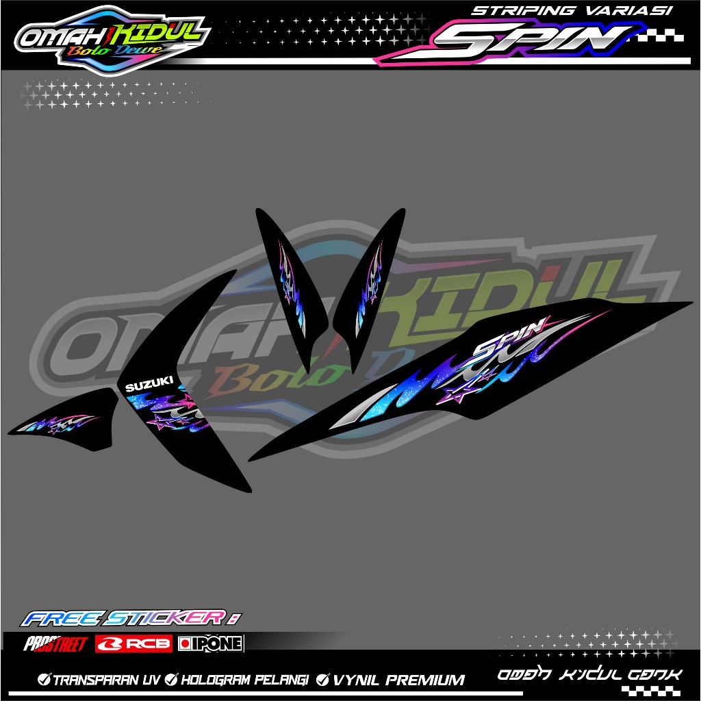 STRIPING VARIASI MOTOR SUZUKI SPIN 125 - BINTANG / STICKER LIST VARIASI SUZUKI SPIN 125