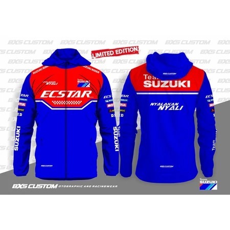 JAKET MOTOR TEAM SUZUKI FOR SUNMORI JAKET MOTOR RACING TOURING LIVERY TEAM SUZUKI ECSTAR HOODIE