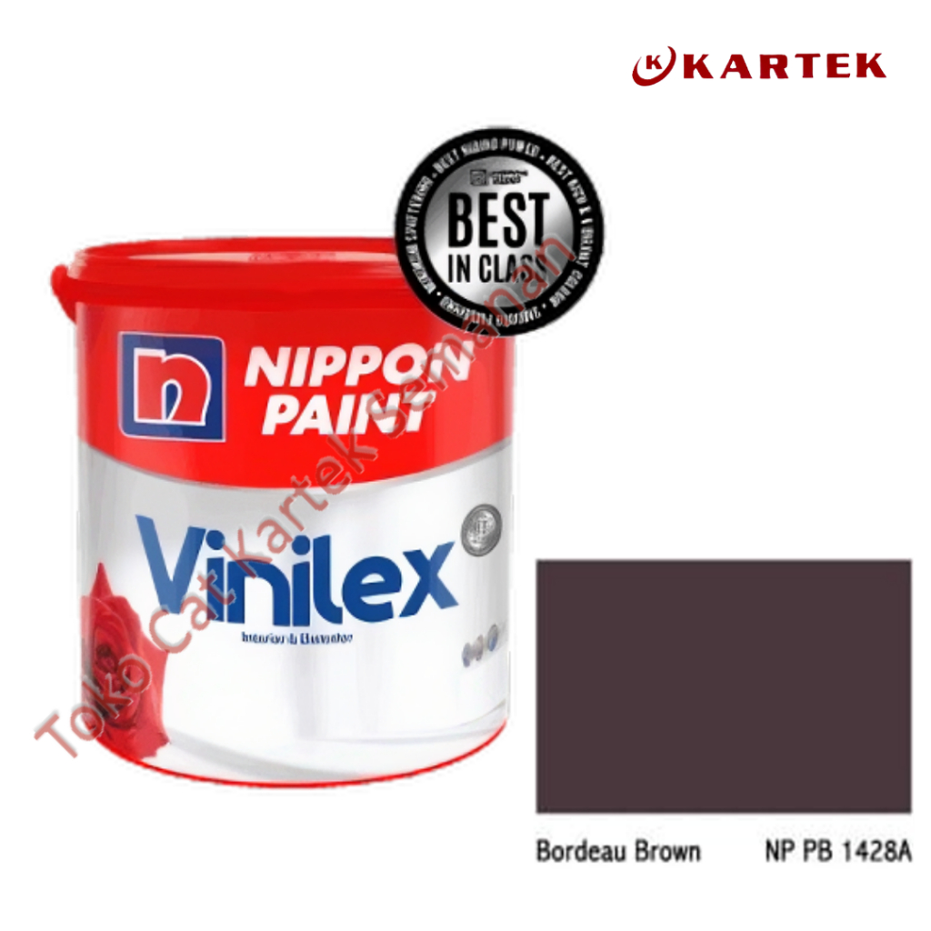 Nippon Paint Vinilex BORDEAU BROWN NP PB 1428A Cat Tembok Interior Eksterior Coklat Tua 1kg 5kg