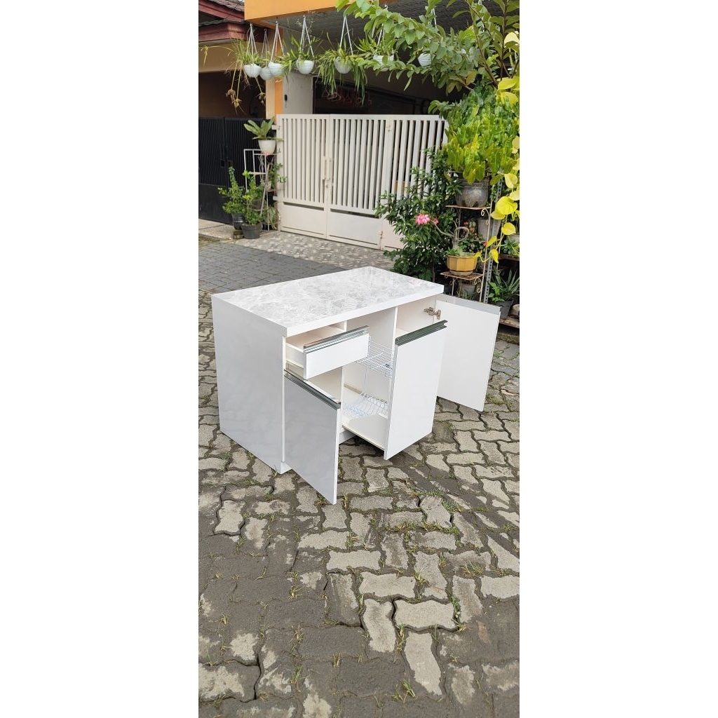 Meja island Top granit tile / meja kompor / meja dapur / meja kitchen / meja kitchen set dapur/lemar