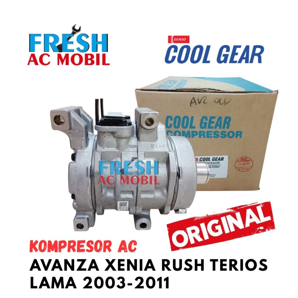 KOMPRESOR AC AVANZA XENIA RUSH TERIOS LAMA 2003 S/D 2011 ORIGINAL DENSO COOL GEAR COMPRESOR AC ORIGI
