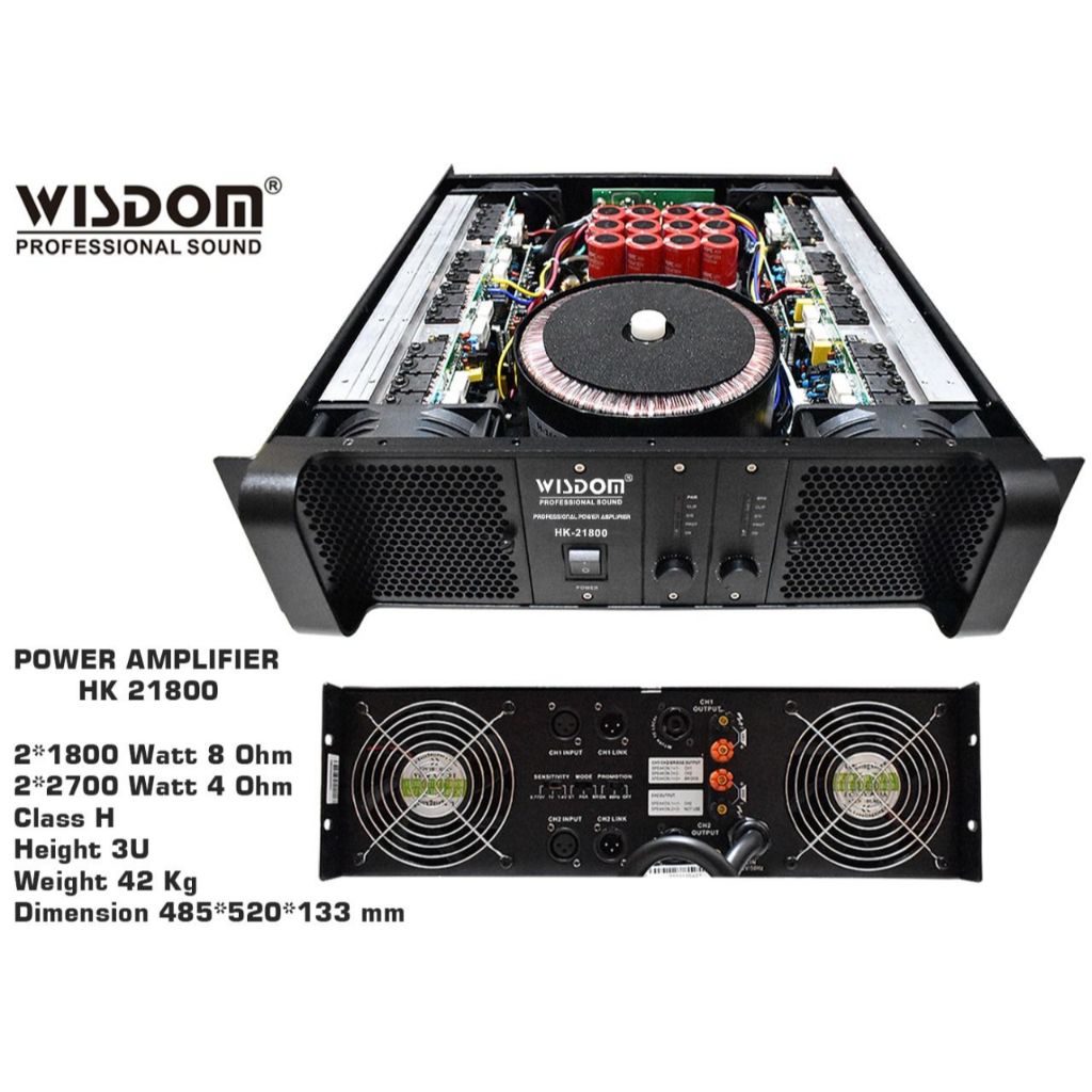 Power Amplifier Wisdom HK21800 / HK 21800 - Original Garansi resmi 1 th