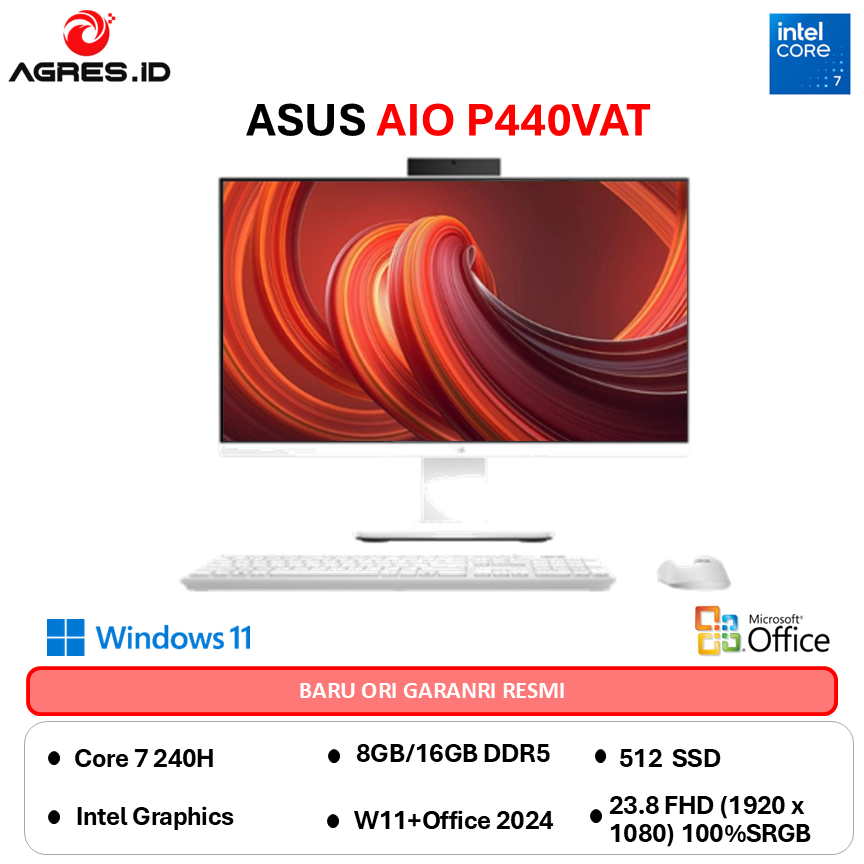 ASUS AIO P440VAT TOUCH INTEL CORE 7 240H - RAM 16GB 512GB W11+OHS+M365 23.8FHD -W7852WS