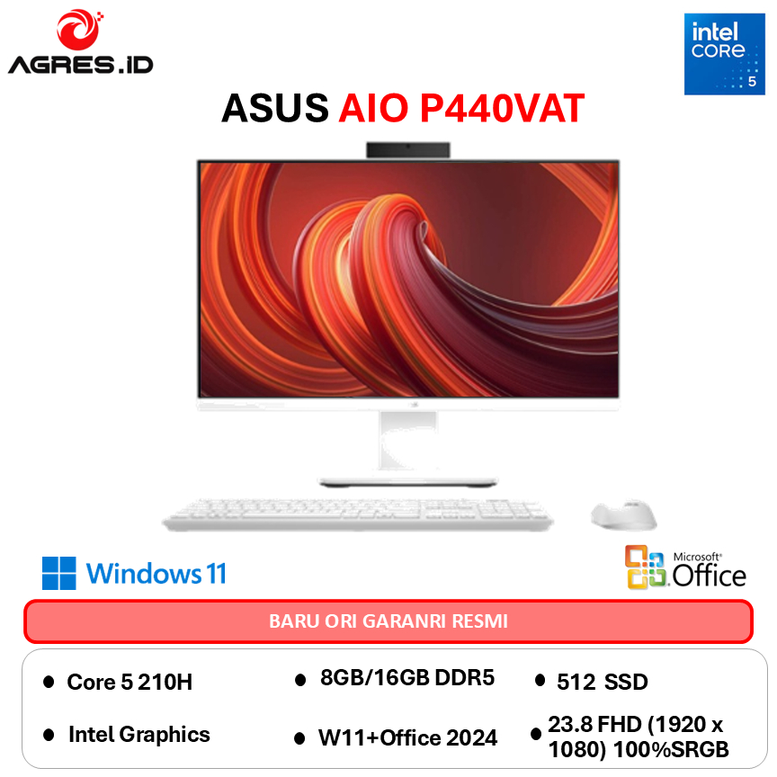 ASUS AIO P440VAT TOUCH INTEL CORE 5 210H - RAM 16GB 512GB W11+OHS+M365 23.8FHD -W5152WS