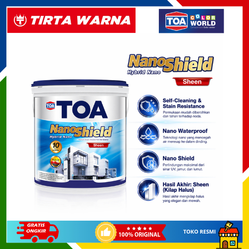 PROMO TOA NanoShield Sheen Cat Tembok Exterior Tahan UV Anti Jamur 2.5 Liter