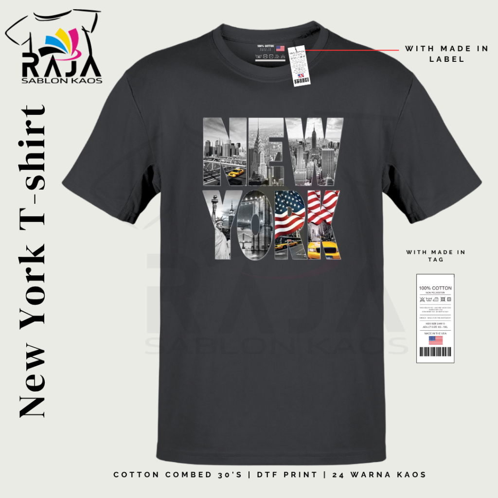Baju Souvenir Kaos Souvenir Oleh-oleh Kota New York Amerika Serikat Type 2