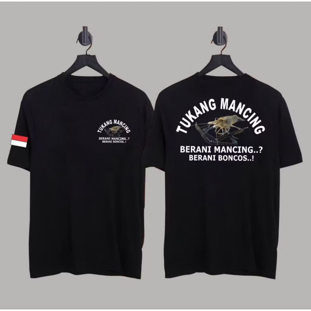 Kaos Keren Tukang Mancing Berani Mancing Berani Boncos Desain Udang