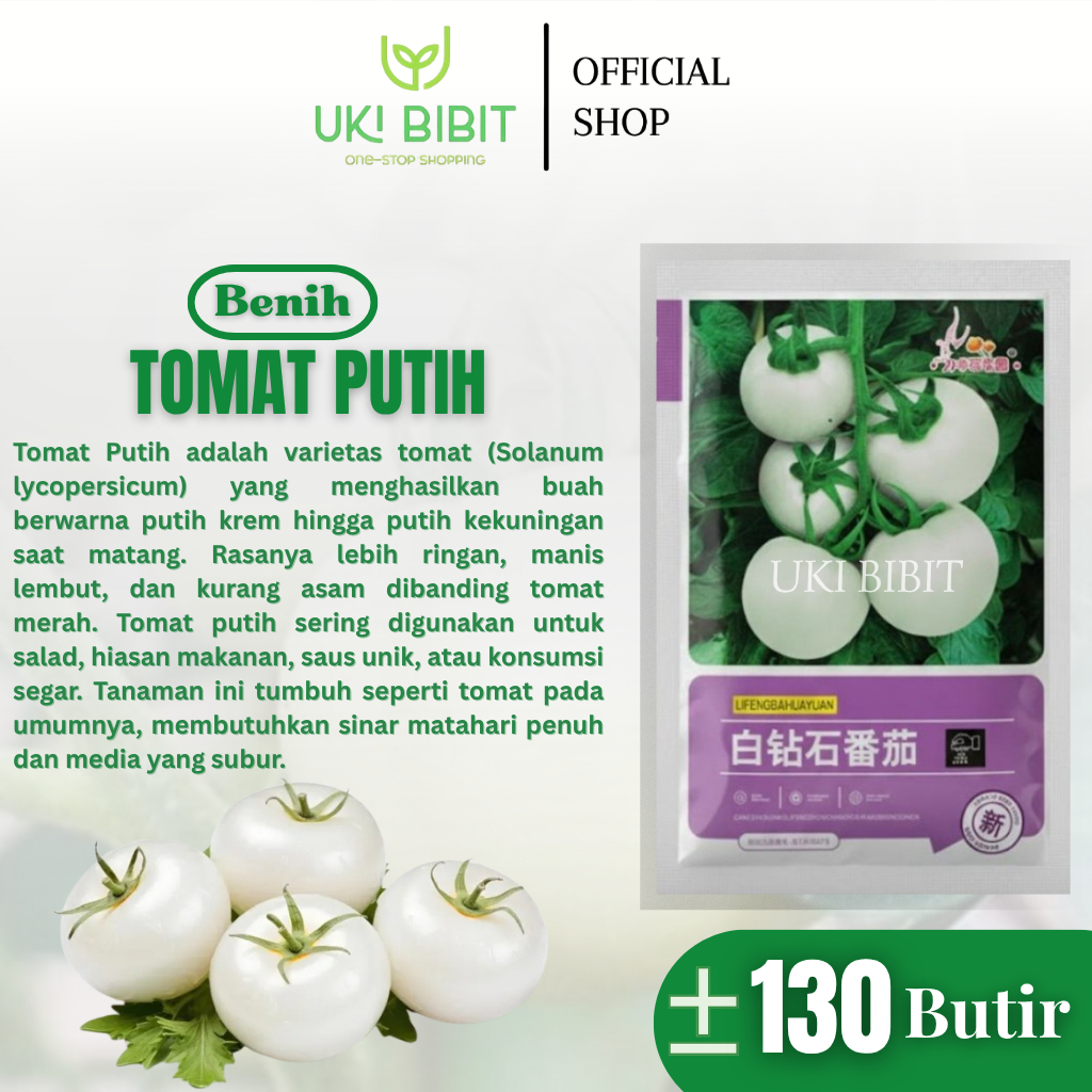 Kemasan Original | Benih Biji Tomat Putih | White Tomato | White Great Tomato