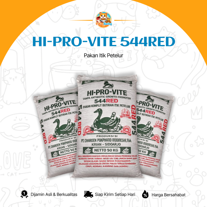 HI-PRO-VITE 544 RED - Pakan Komplit Butiran Bebek Petelur | REPACK | PakanKucingCom