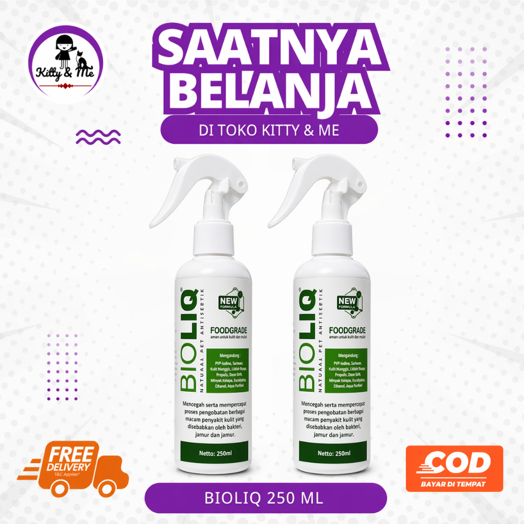 BIOLIQ SPRAY 250 ML - Spray PMK Jamur Scabies Biodin Semua Hewan