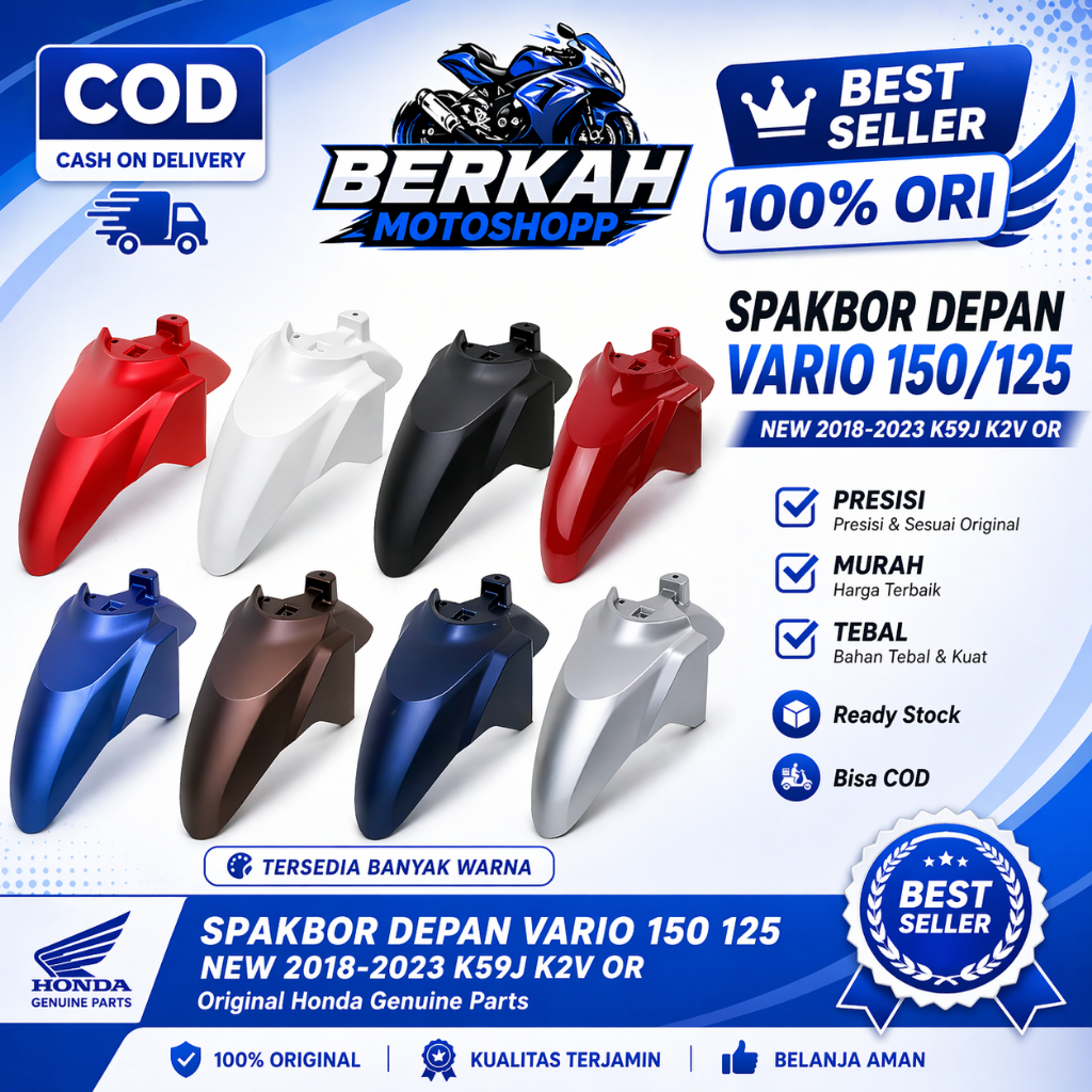 SPAKBOR DEPAN SLEBOR DEPAN HONDA VARIO 125 150 LED NEW 2018 2022 ori