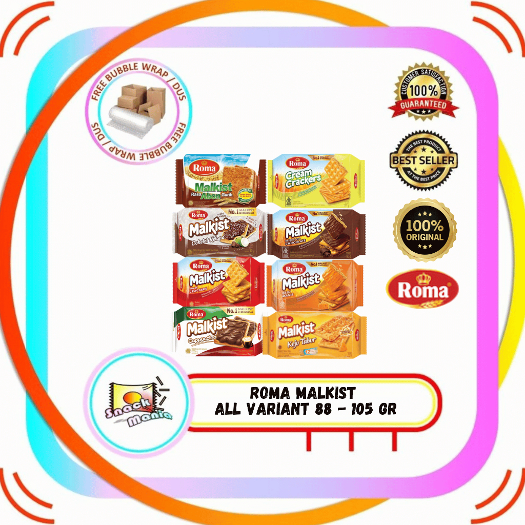 Roma Malkist Abon Sweet Manis Belgian Coklat Keju Manis Cream Crackers 105 gr 90 gr Gaben Gabin