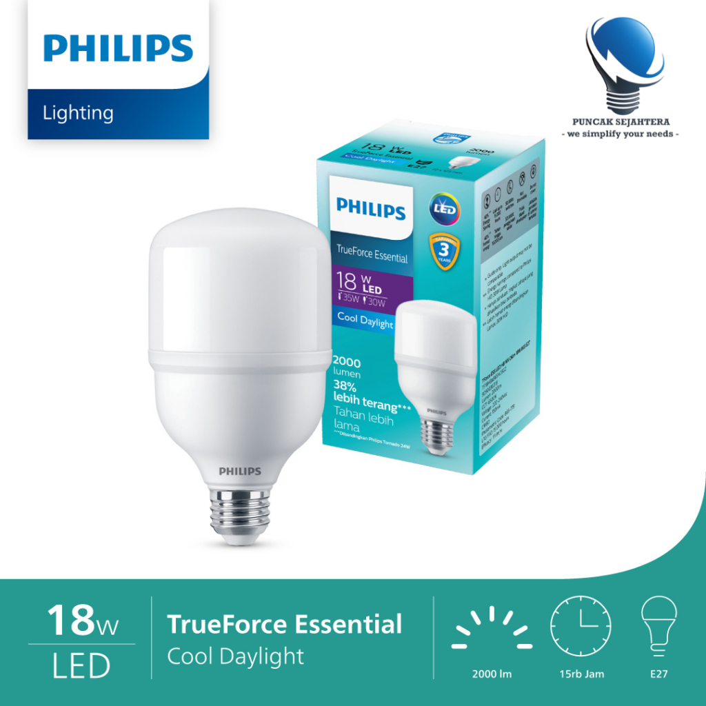 Lampu Led Philips 18w 18 watt Essential Trueforce led ORIGINAL dan BERGARANSI RESMI PHILIPS