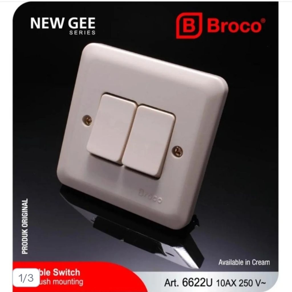 saklar 2 gang broco new gee