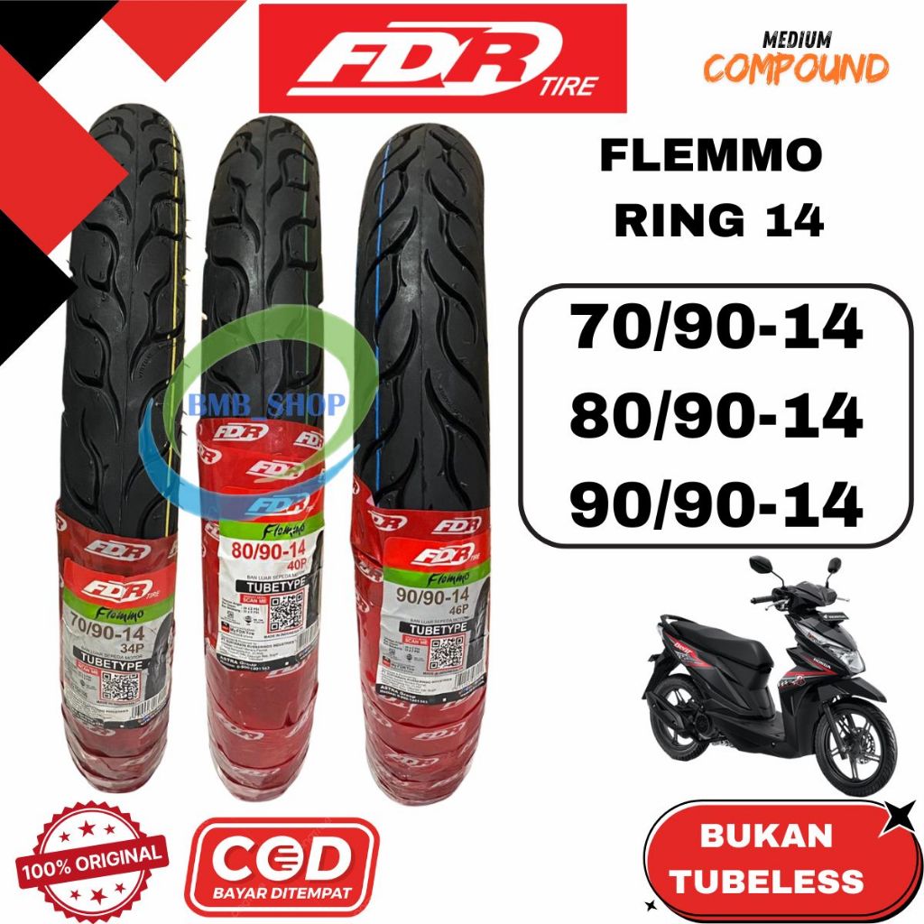 Ban FDR Flemmo ring 14 bukan tubles tubetype untuk motor metic vario beat scoopy yamaha mio fino