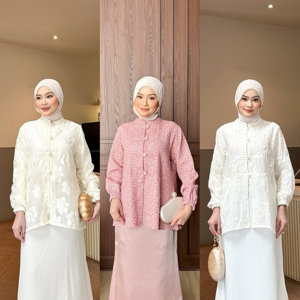 Dezhaf - Giya Blouse Cheongsam / Blouse Cheongsam / Bloue pappersilk