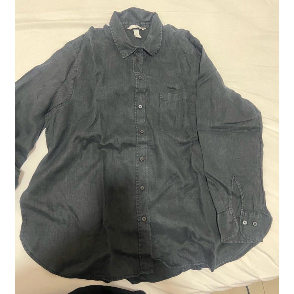 kemeja hitam polos hnm
