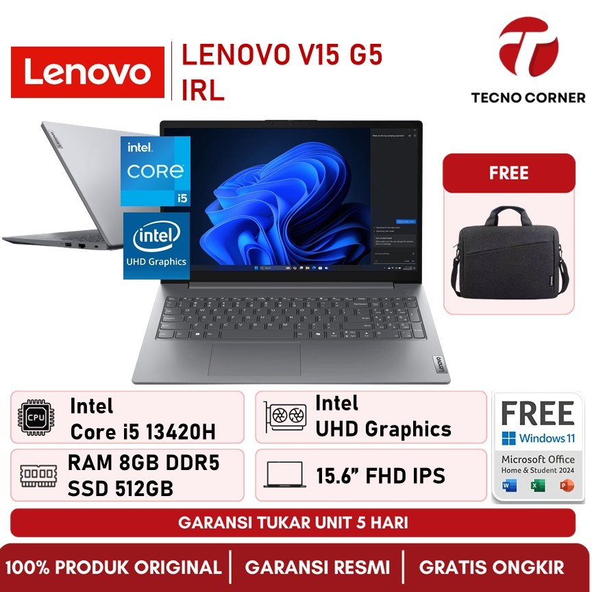 [RESMI] Lenovo V15 G5 Intel Core I5 13420H - RAM 8GB 512GB Windows 11+OHS 15.6FHD IPS