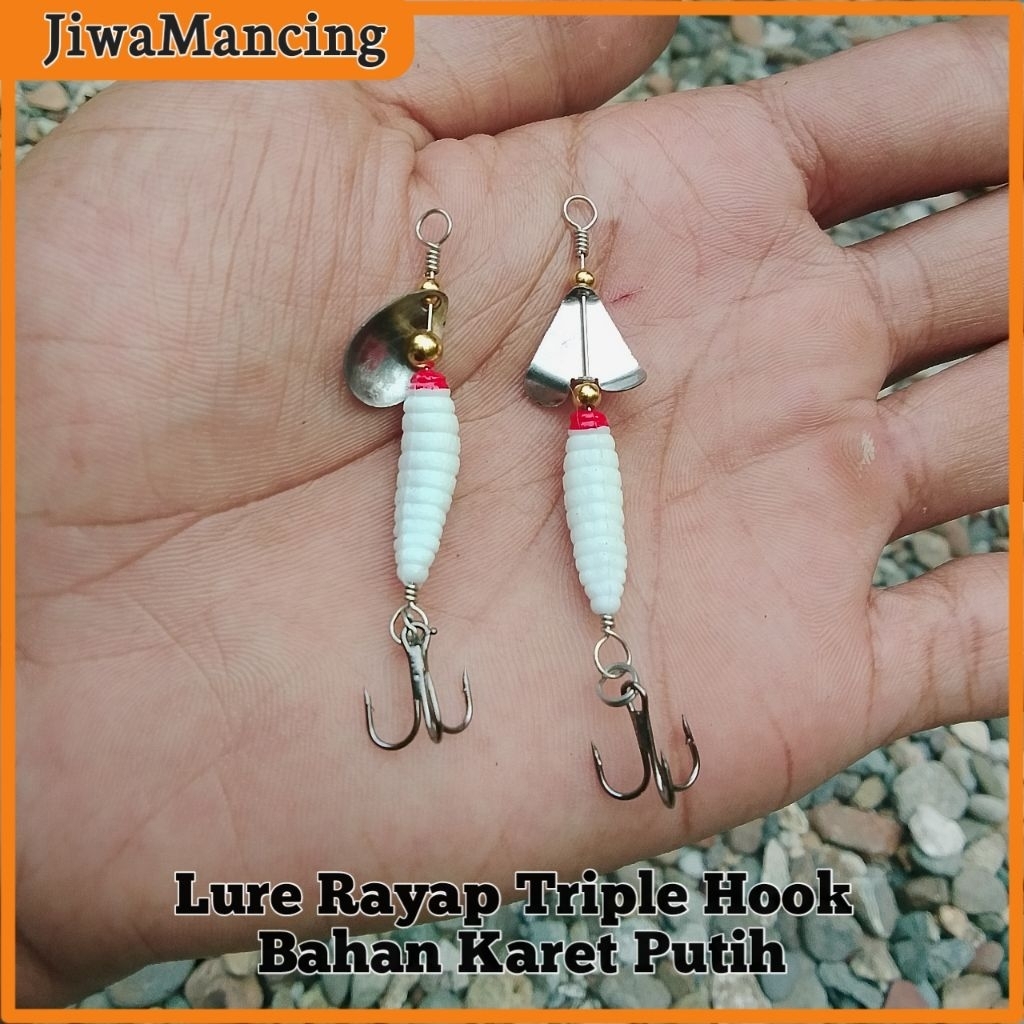 Lure Rayap Laron Putih Umpan Casting Micro Triple Hook