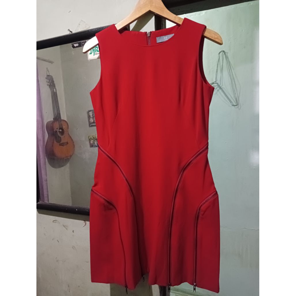 Alexander McQueen Red Wool Dress Size S