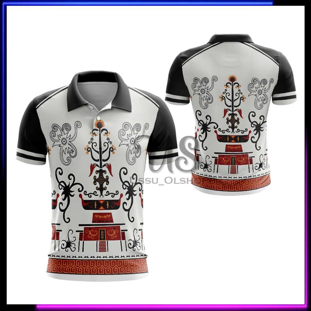 Jersey Dayak Motif Etnik Batang Garing / Kaos Batik Dayak Kalimantan / Baju Batik Dayak