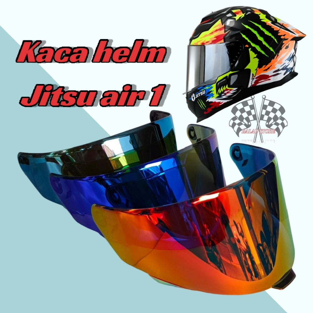 Kaca Helm Jitsu Air 1, Flat Visor jitsu air 1 Full Face