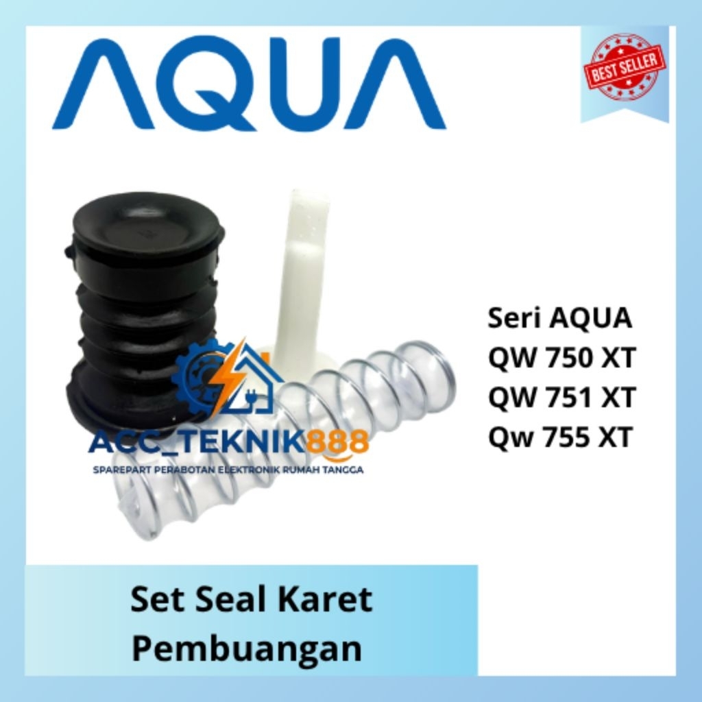 1 Set Seal Karet Pembuangan Mesin Cuci AQUA JAPAN 2 Tabung | QW750XT QW751XT QW755XT