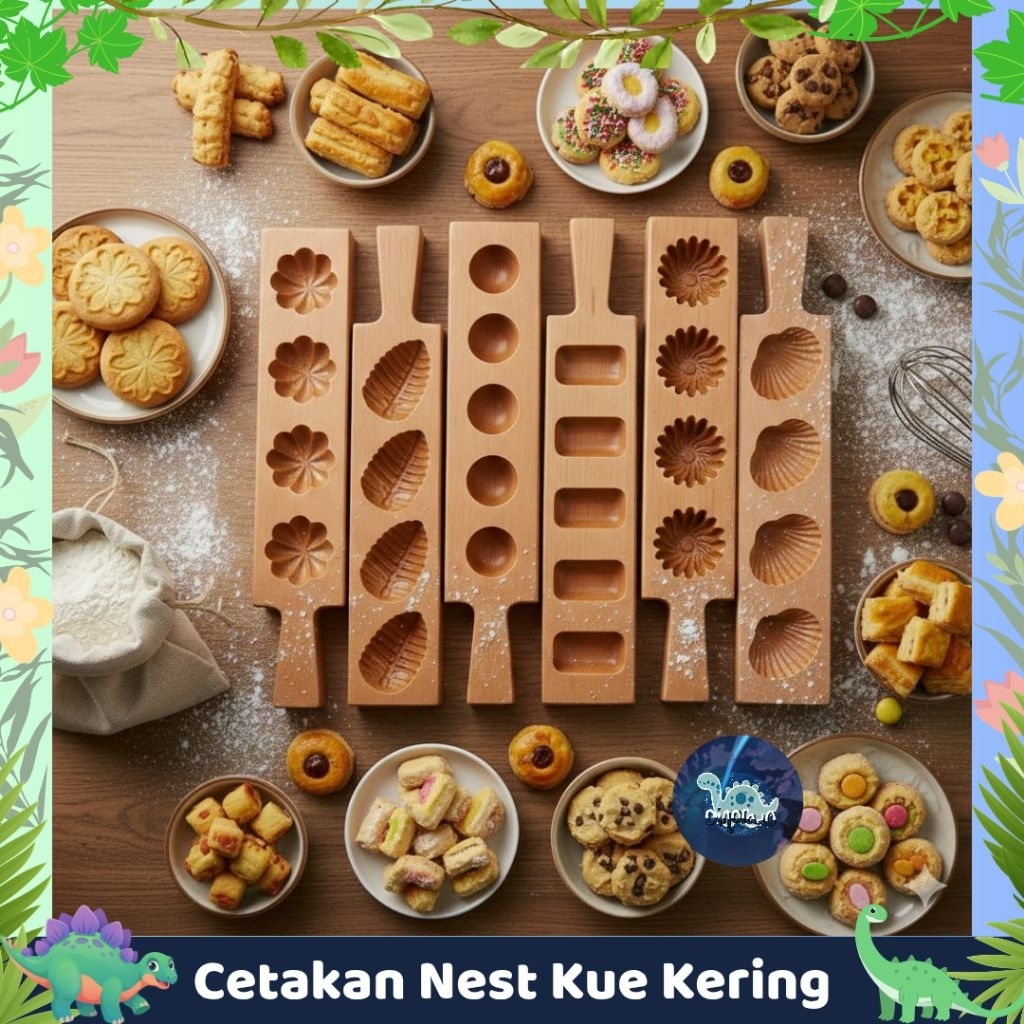 LENGKAP Cetakan Nastar Ketok Import Plastik Cetakan Kue Kering Acuan Malaysia Bulat Daun Kerang Bung