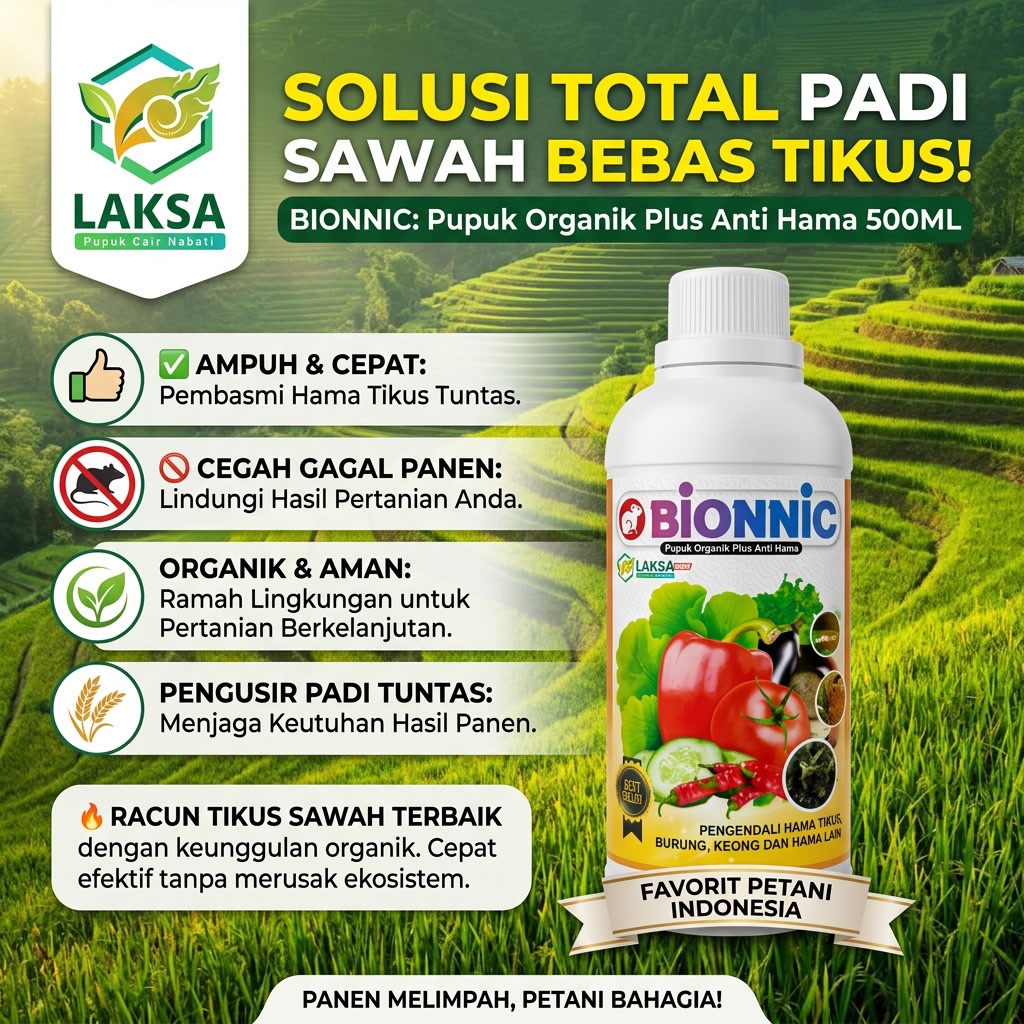 BIONNIC 500ML Obat Tikus Padi Sawah Ampuh Pembasmi Hama Tikus Pertanian Cepat Efektif Anti Gagal Pan