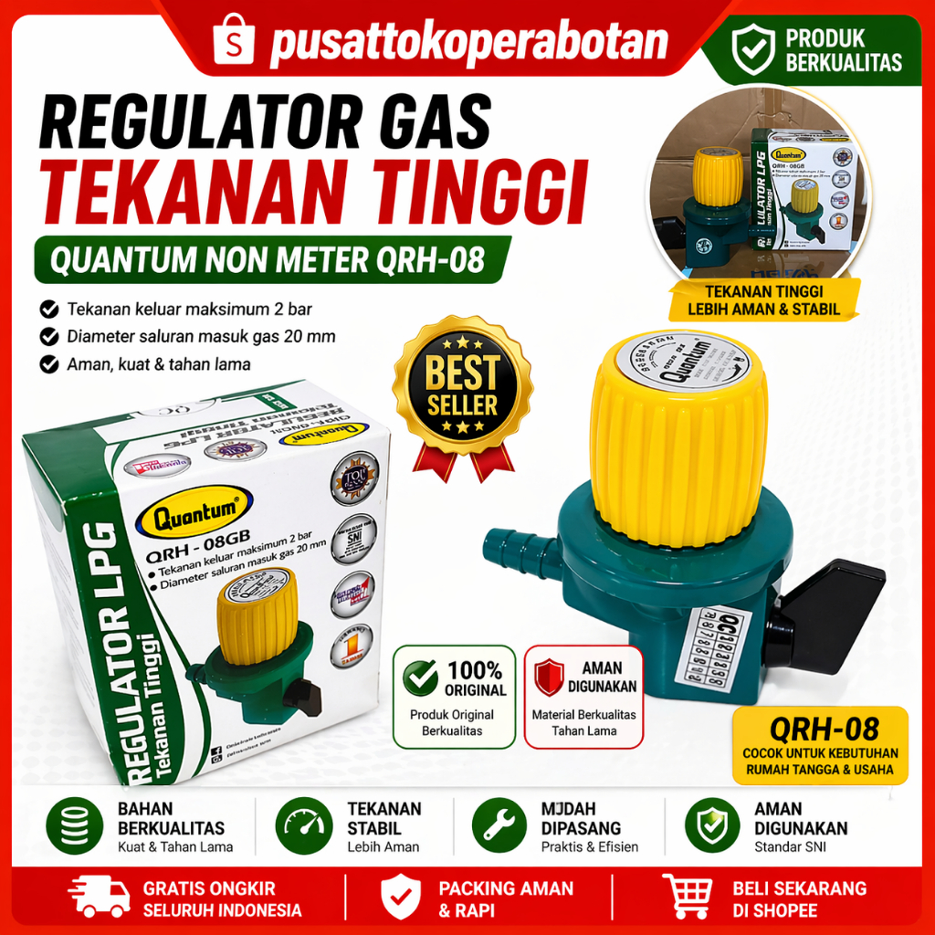 regulator gas Quantum tekanan tinggi regulator kompor gas
