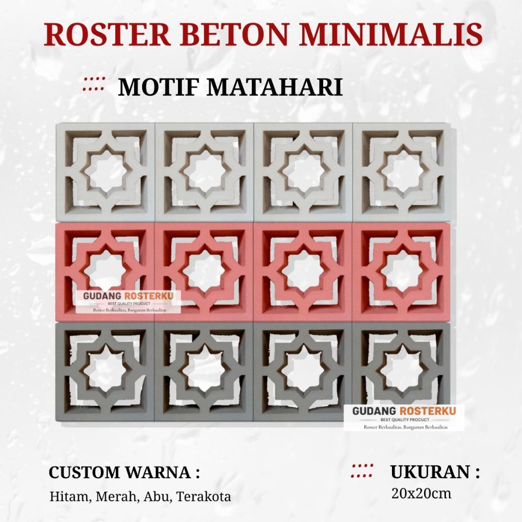ROSTER BETON MINIMALIS 20x20 / LOSTER PUTIH MINIMALIS / LOSTER PUTIH BEST SELLER